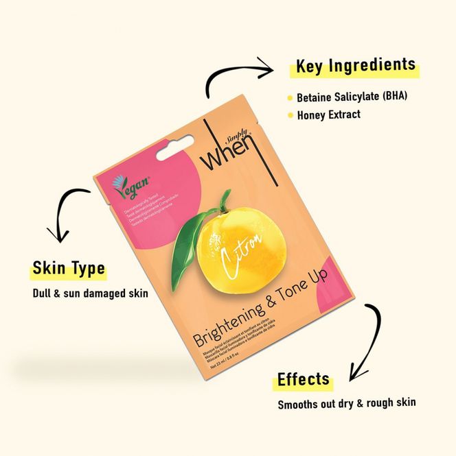 Hovedbilde Simply When® Vegan Citron Brightening & Tone Up Mask